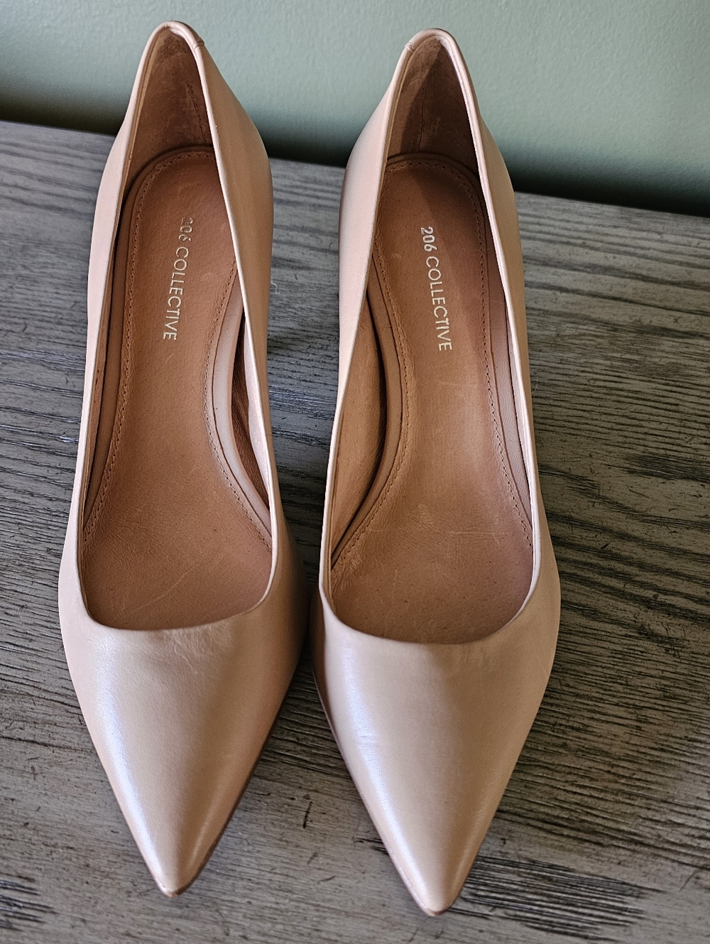 206 Collective Women's Pointed Toe Pump in Nude
